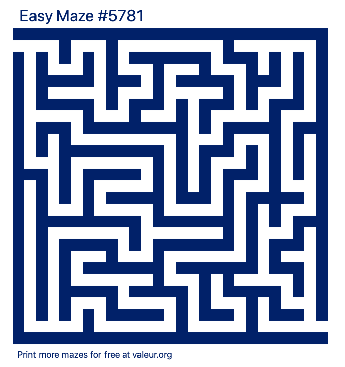 Free Printable Easy Maze number 5781