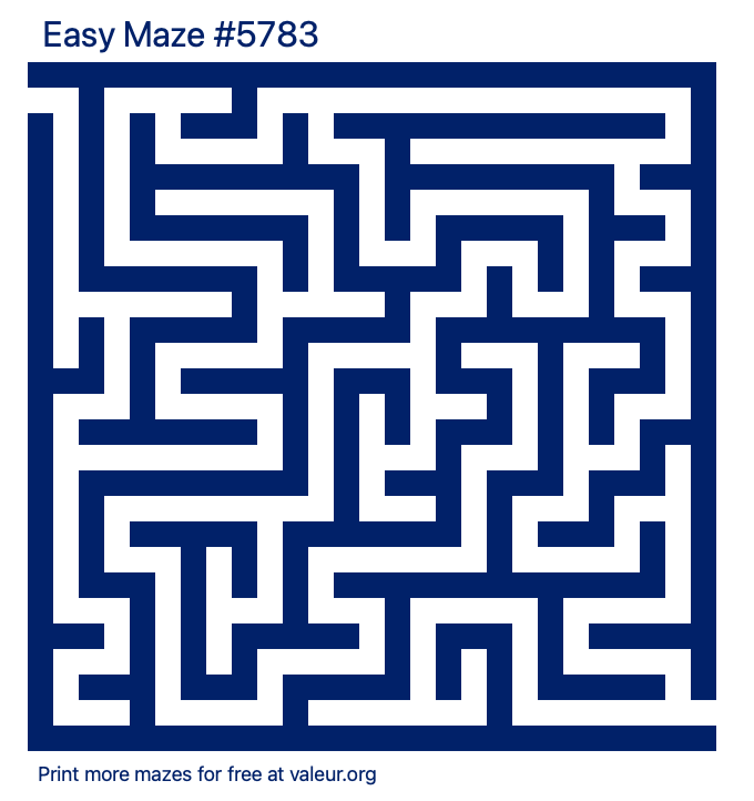 Free Printable Easy Maze number 5783