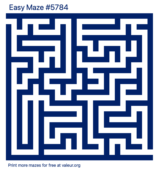 Free Printable Easy Maze number 5784