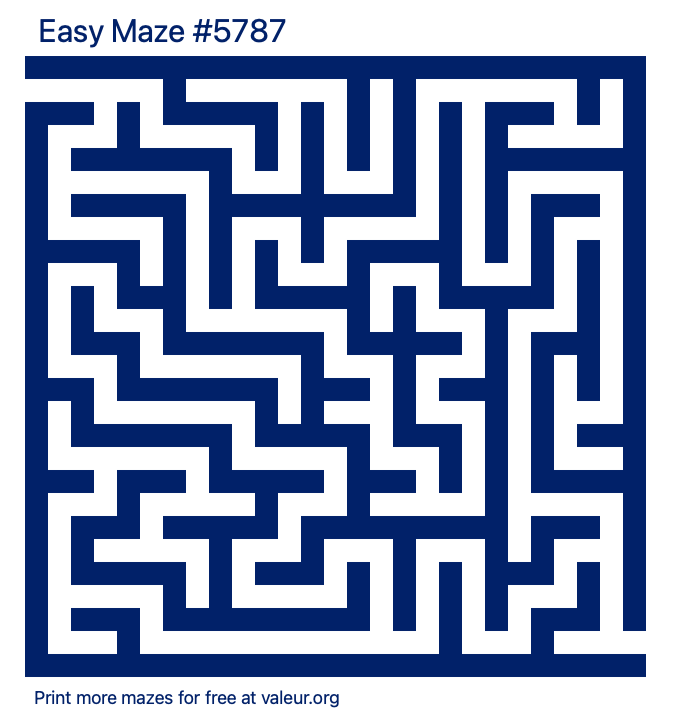 Free Printable Easy Maze number 5787