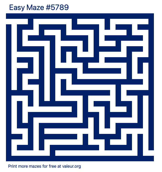 Free Printable Easy Maze number 5789