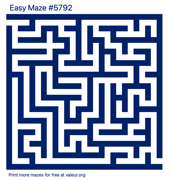 Free Printable Easy Maze number 5792