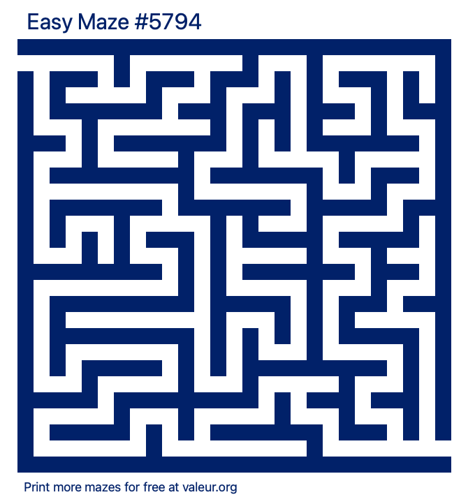 Free Printable Easy Maze number 5794