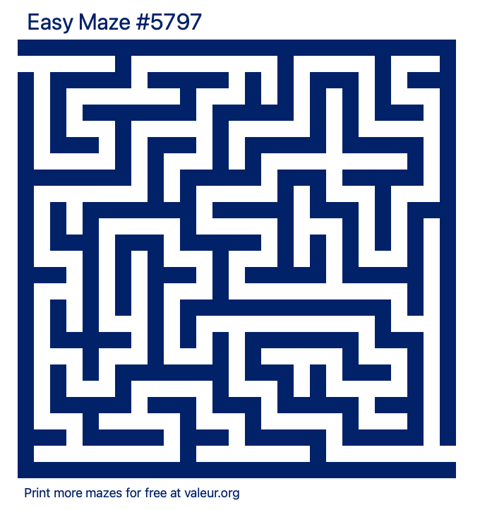 Free Printable Easy Maze number 5797