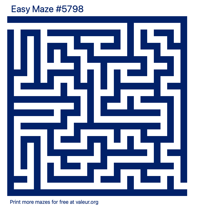 Free Printable Easy Maze number 5798