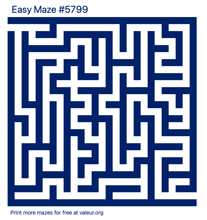 Free Printable Easy Maze number 5799