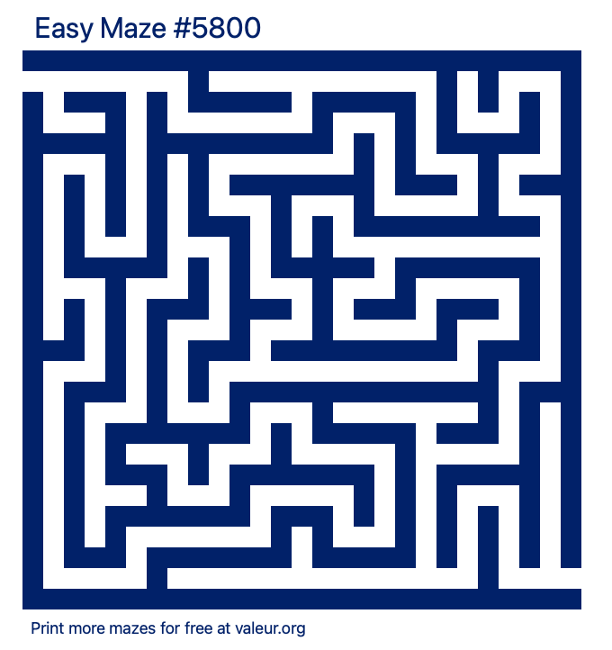 Free Printable Easy Maze number 5800