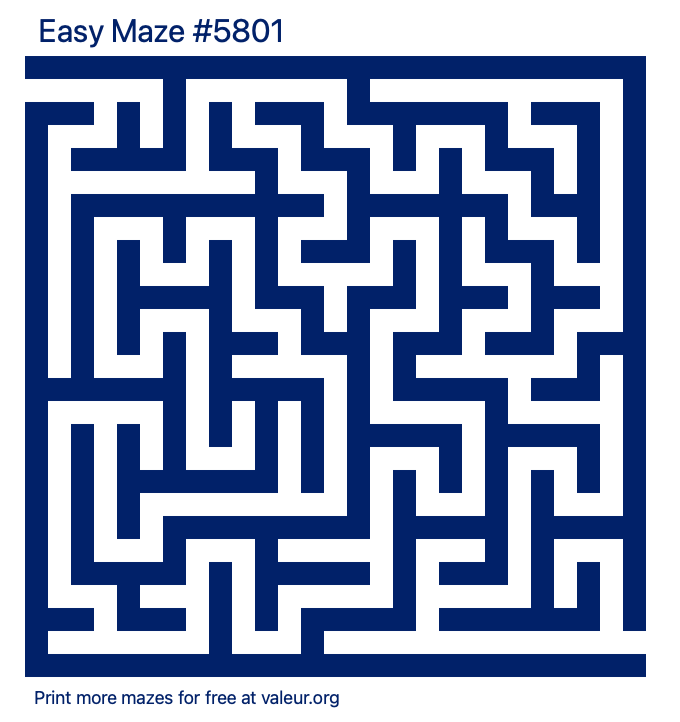 Free Printable Easy Maze number 5801