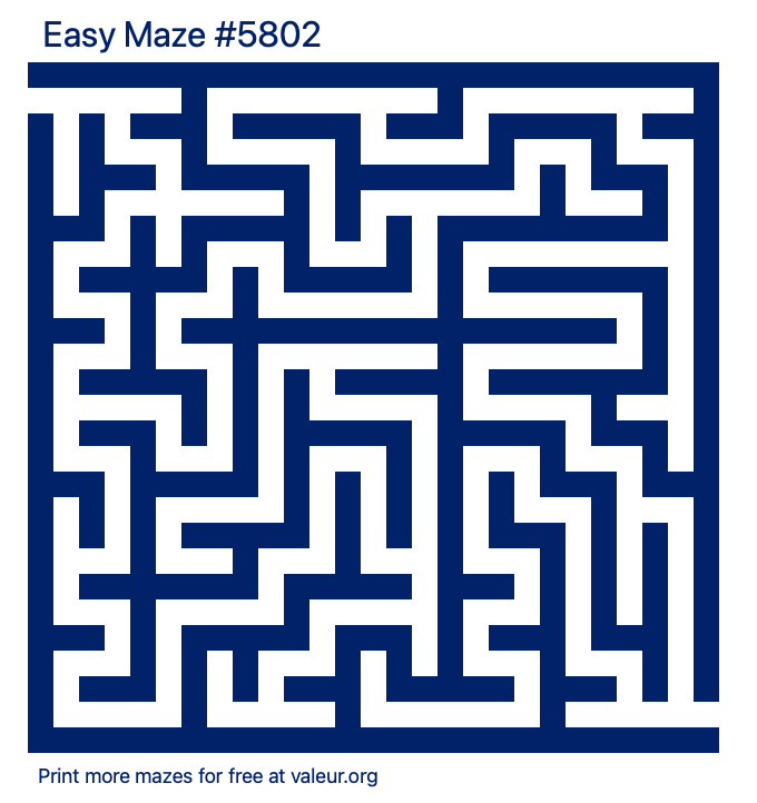 Free Printable Easy Maze number 5802