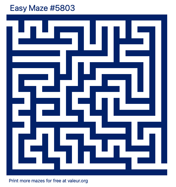 Free Printable Easy Maze number 5803