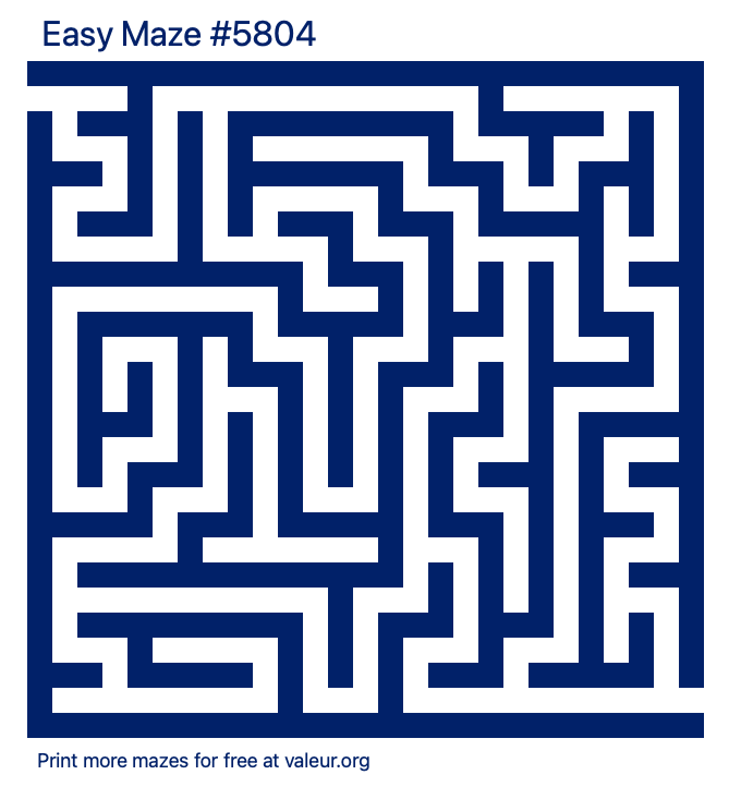 Free Printable Easy Maze number 5804