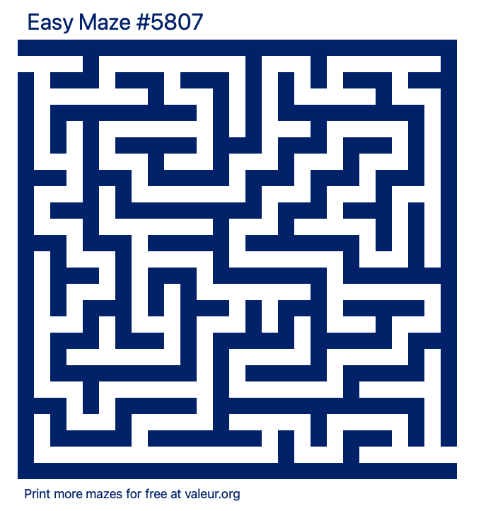 Free Printable Easy Maze number 5807