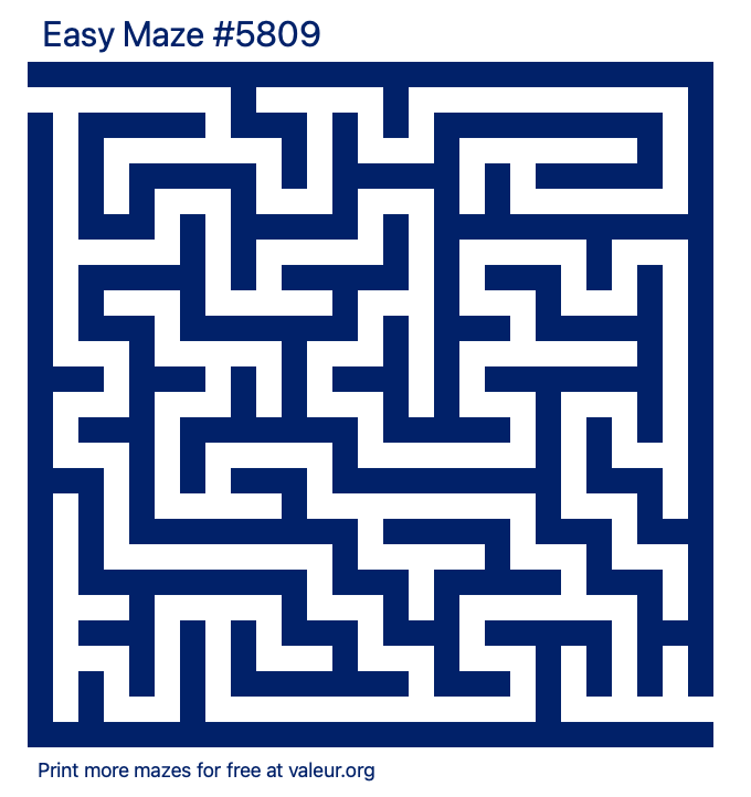 Free Printable Easy Maze number 5809