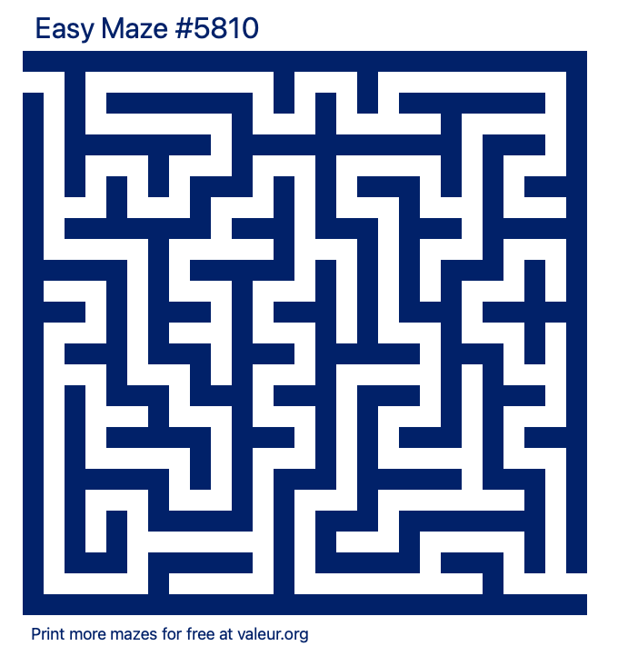 Free Printable Easy Maze number 5810