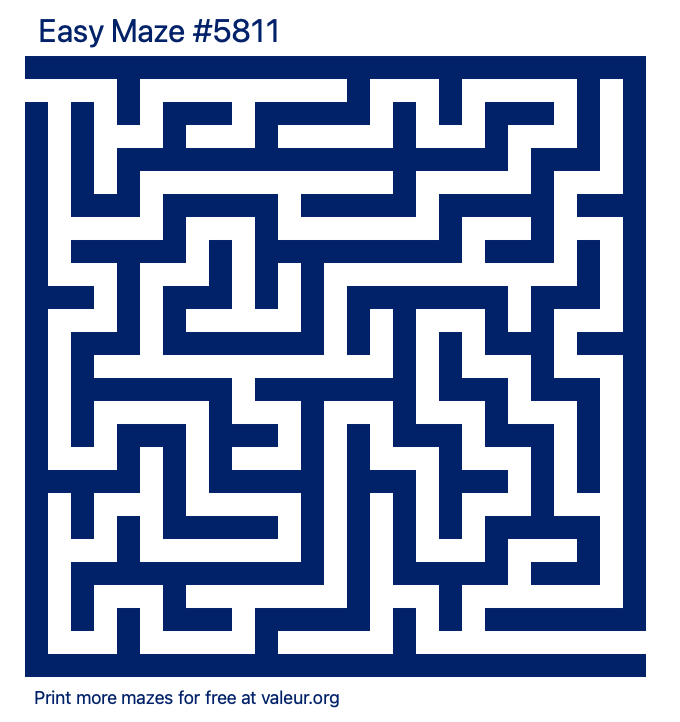 Free Printable Easy Maze number 5811