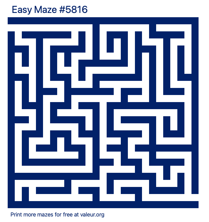 Free Printable Easy Maze number 5816