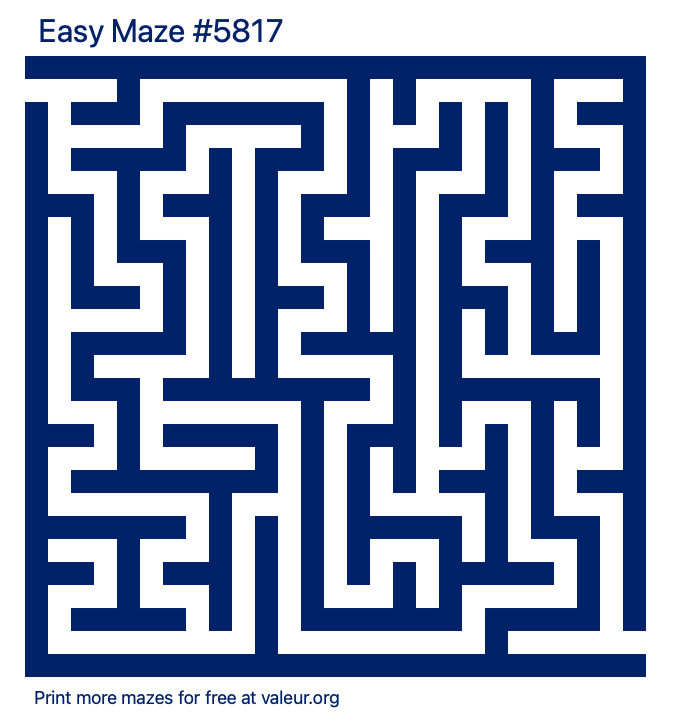 Free Printable Easy Maze number 5817