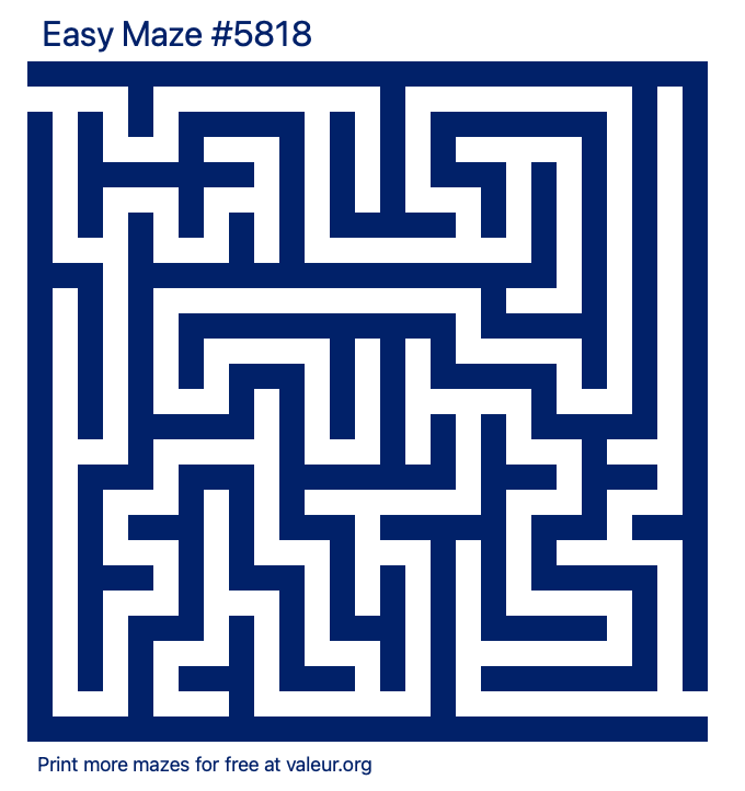 Free Printable Easy Maze number 5818