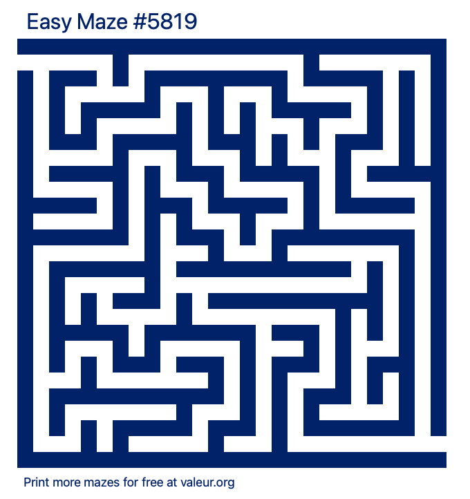 Free Printable Easy Maze number 5819