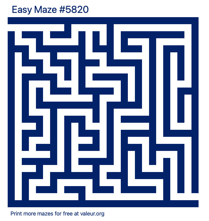 Free Printable Easy Maze number 5820