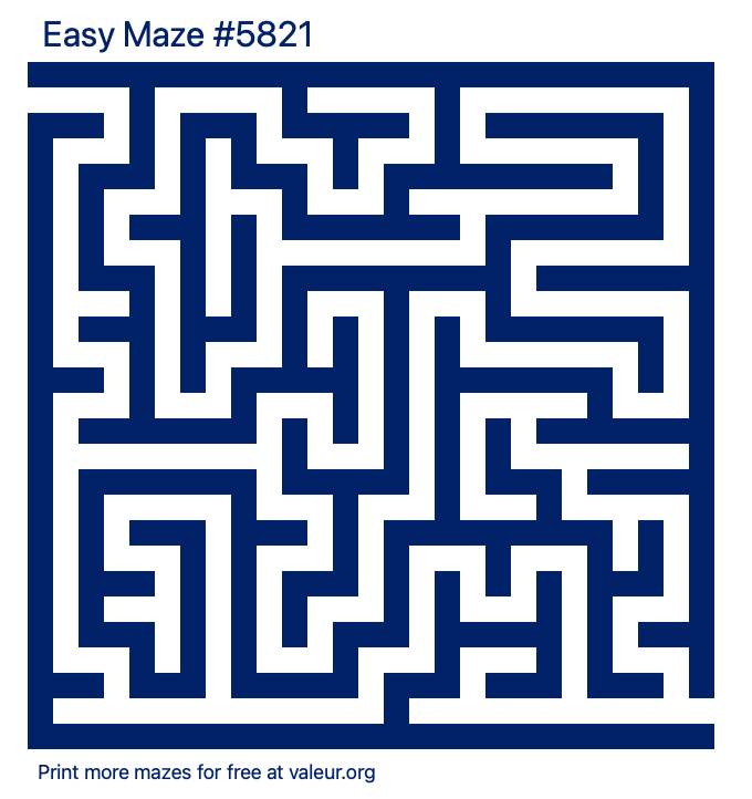 Free Printable Easy Maze number 5821