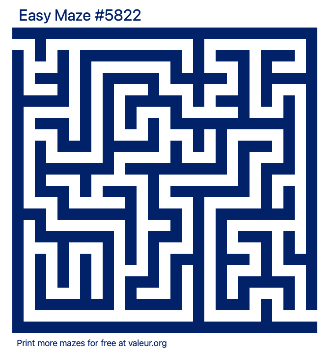 Free Printable Easy Maze number 5822