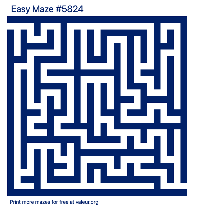 Free Printable Easy Maze number 5824