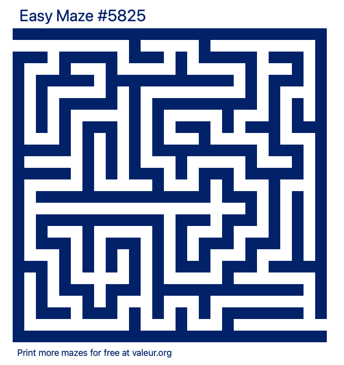 Free Printable Easy Maze number 5825