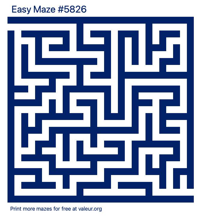 Free Printable Easy Maze number 5826