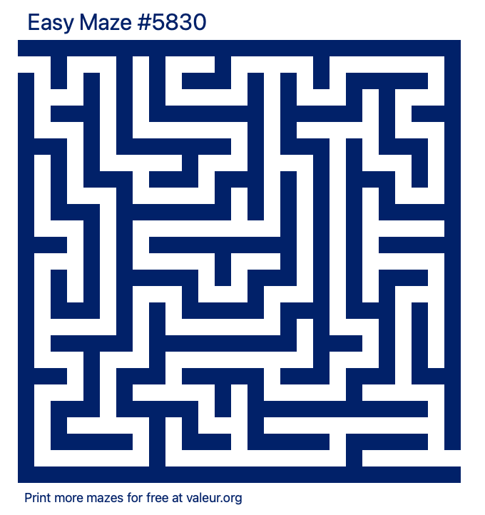 Free Printable Easy Maze number 5830