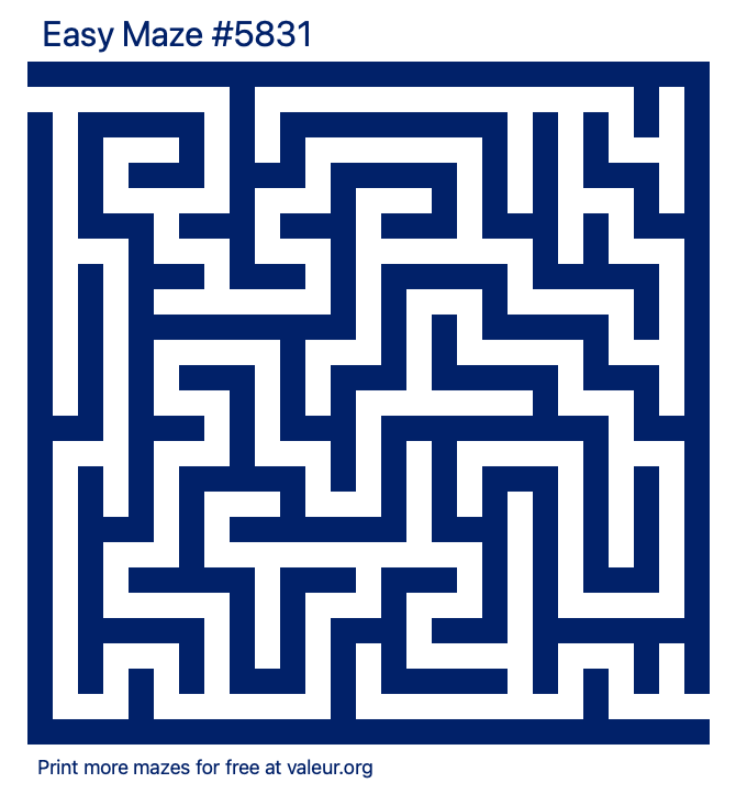 Free Printable Easy Maze number 5831