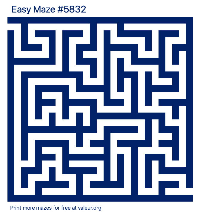 Free Printable Easy Maze number 5832