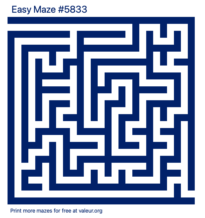 Free Printable Easy Maze number 5833