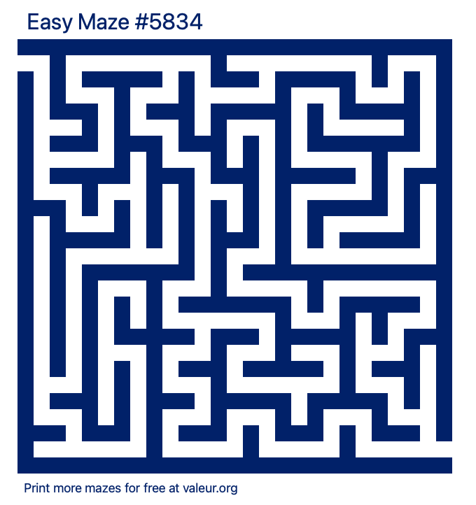 Free Printable Easy Maze number 5834