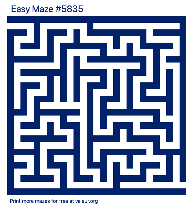 Free Printable Easy Maze number 5835