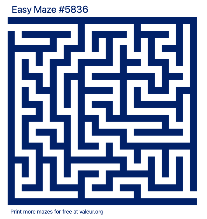 Free Printable Easy Maze number 5836