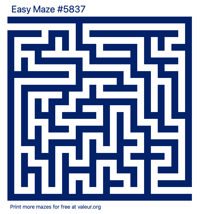 Free Printable Easy Maze number 5837