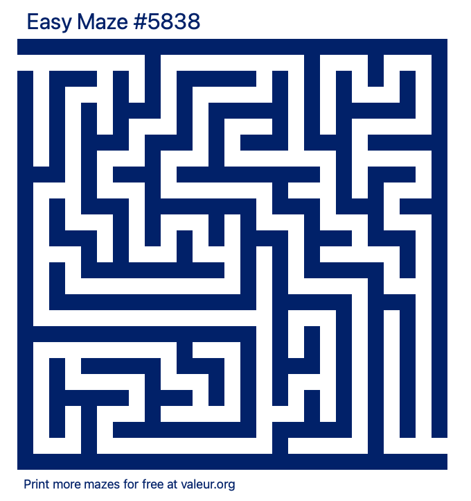 Free Printable Easy Maze number 5838