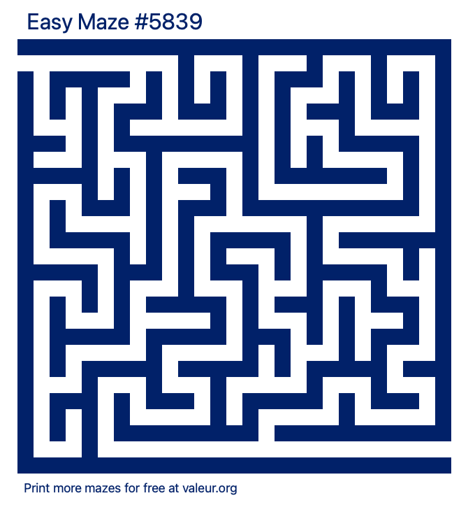 Free Printable Easy Maze number 5839