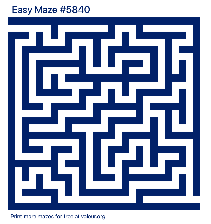 Free Printable Easy Maze number 5840