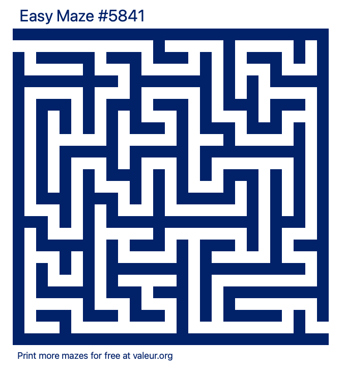 Free Printable Easy Maze number 5841