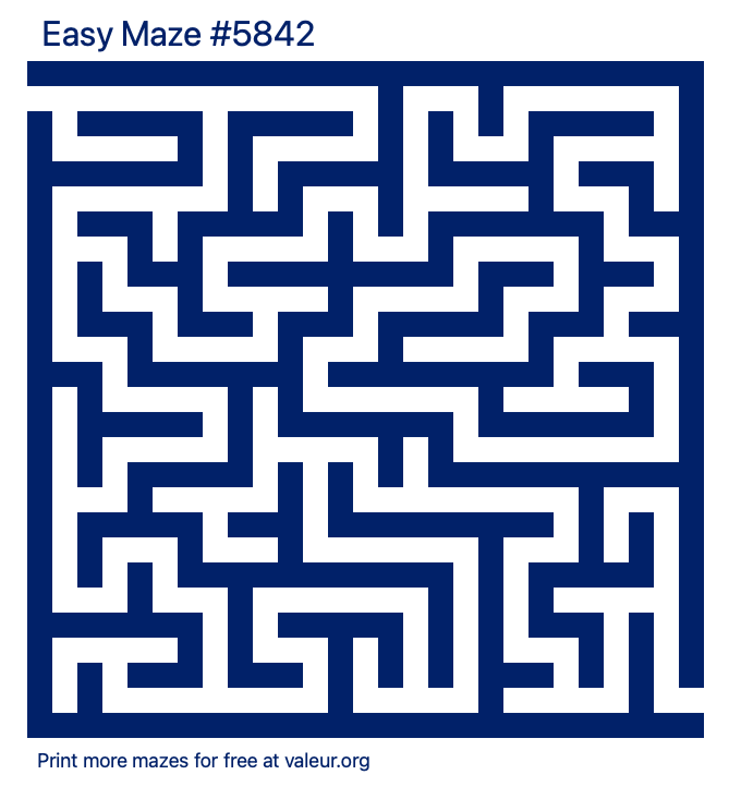 Free Printable Easy Maze number 5842