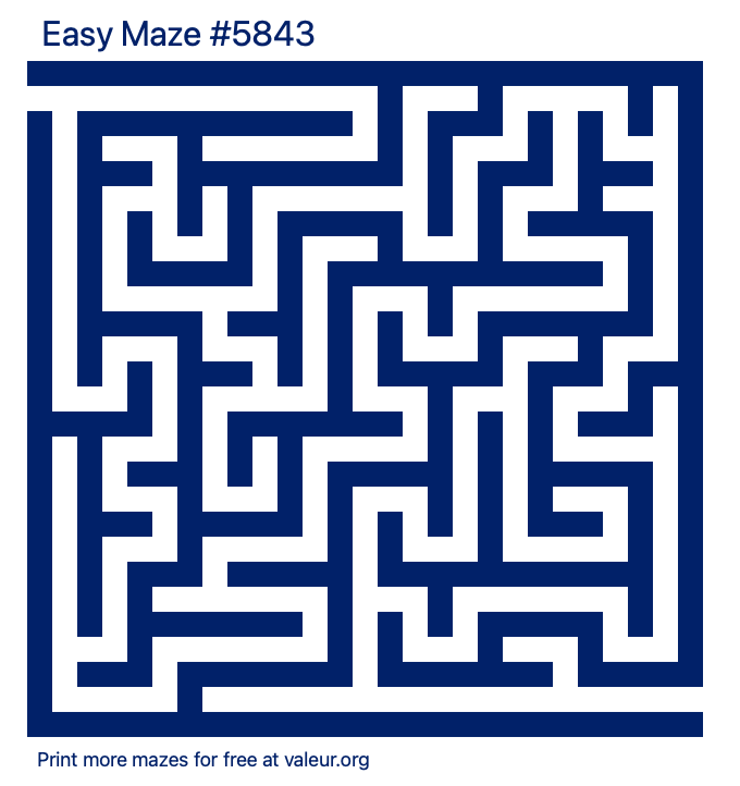 Free Printable Easy Maze number 5843