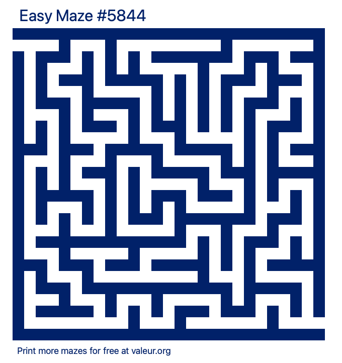 Free Printable Easy Maze number 5844