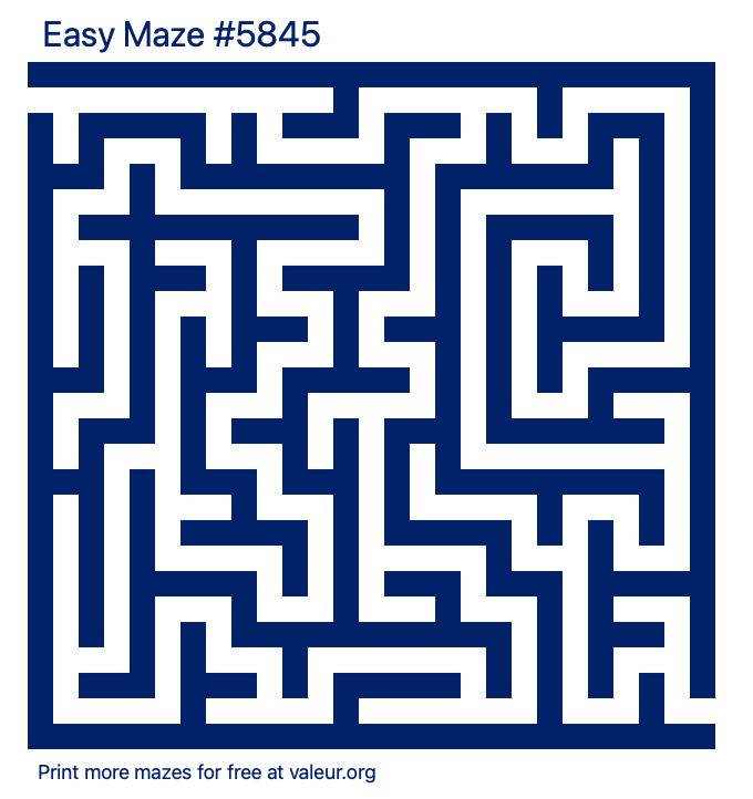 Free Printable Easy Maze number 5845