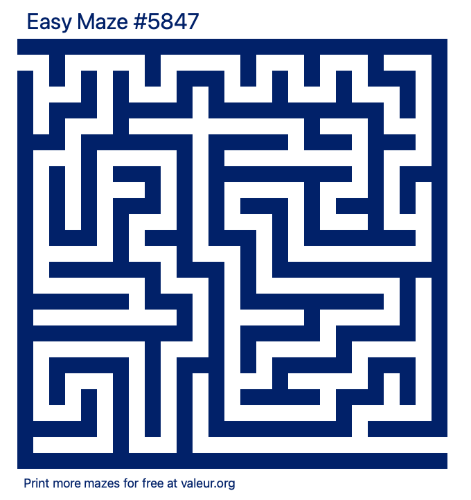 Free Printable Easy Maze number 5847