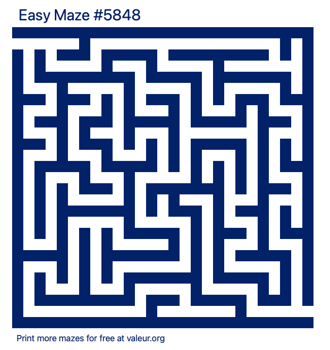 Free Printable Easy Maze number 5848