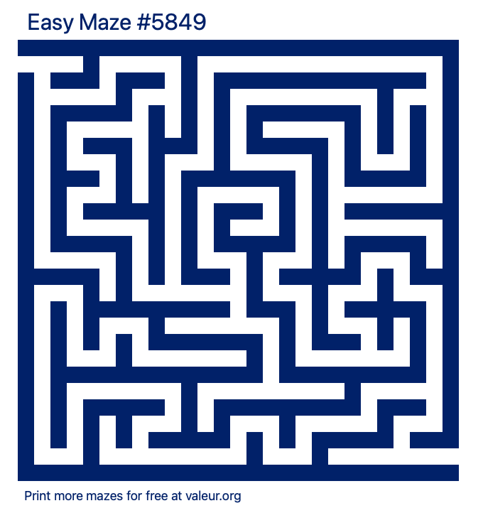 Free Printable Easy Maze number 5849