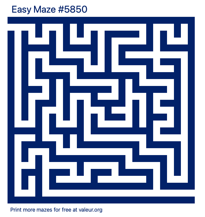 Free Printable Easy Maze number 5850