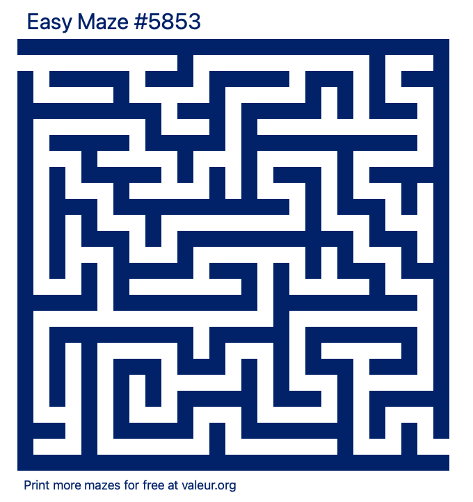 Free Printable Easy Maze number 5853